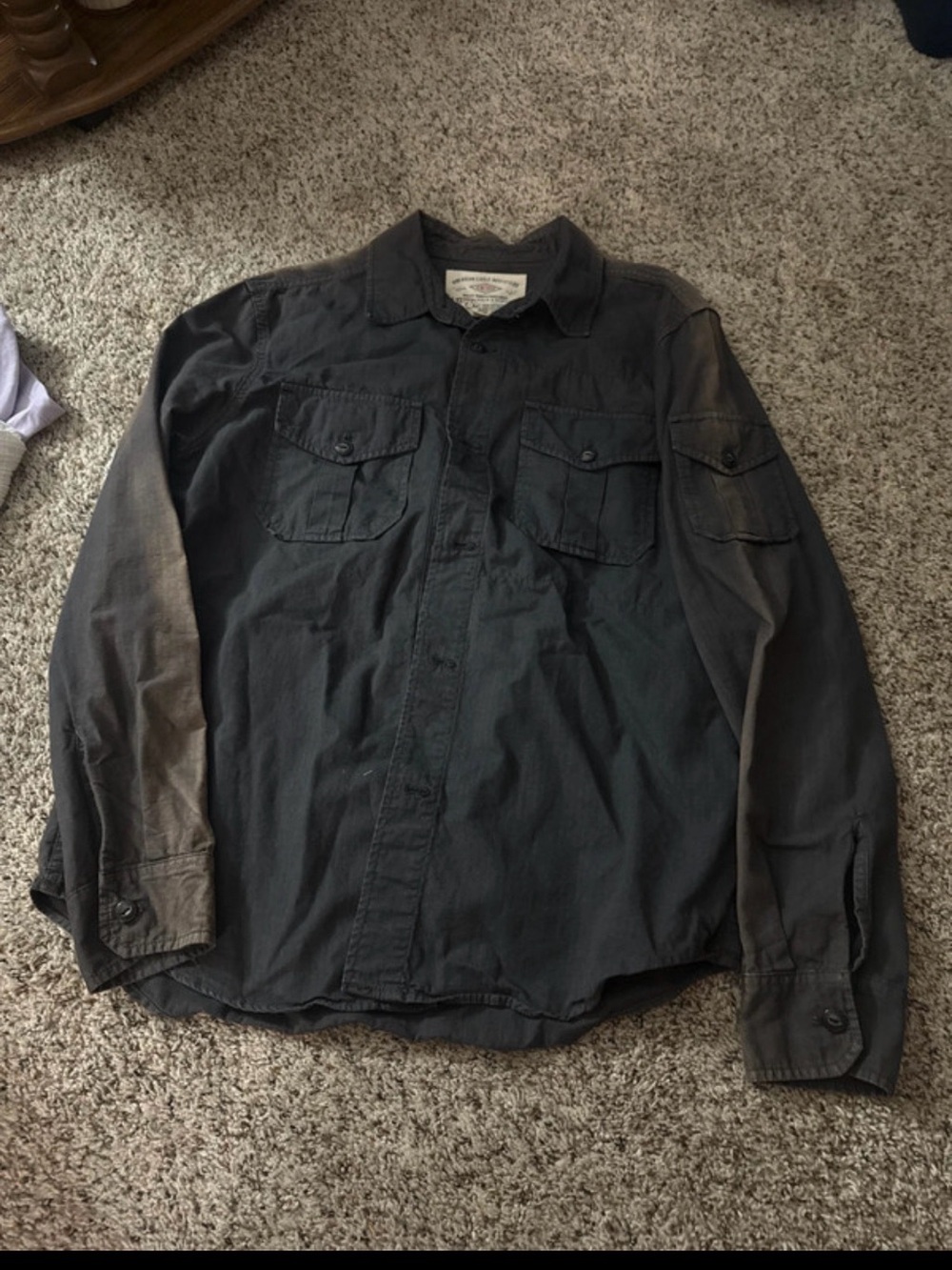 American Eagle Outfitters Dark Gray Military Shirt Jacket